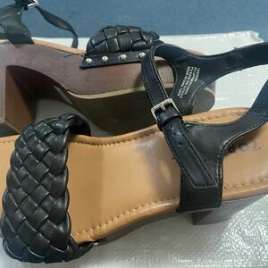 Torrid Black Woven Sandals with Adjustable Straps